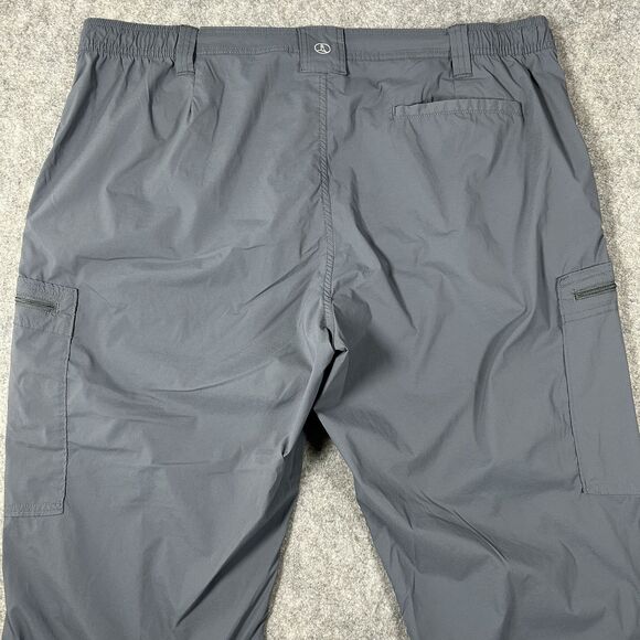 Lands End Men’s Tech Cargo Pant Charcoal Gray Size 42 Lightweight Stretch Waist - Picture 2 of 16